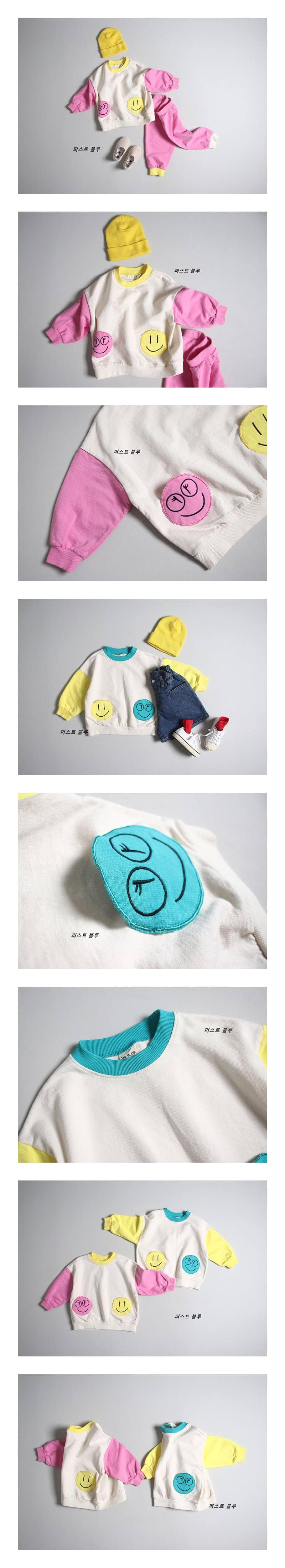1ST BLUE - Korean Children Fashion - #Kfashion4kids - Smile Pocket Tee