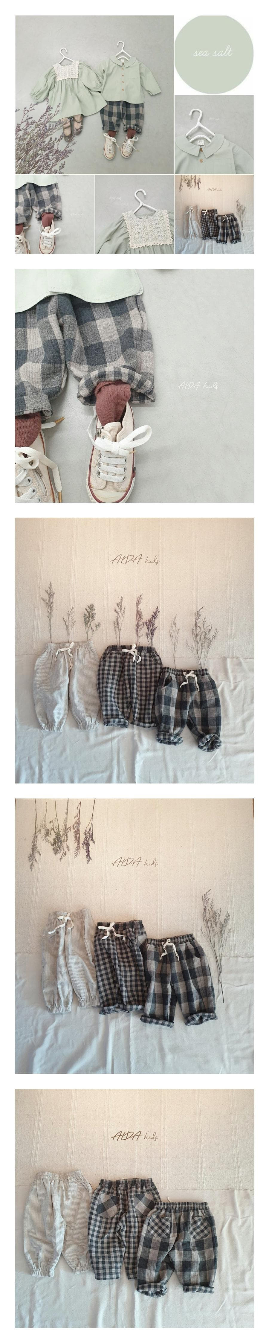 AIDA - Korean Children Fashion - #Kfashion4kids - Gauze Big Check Pants