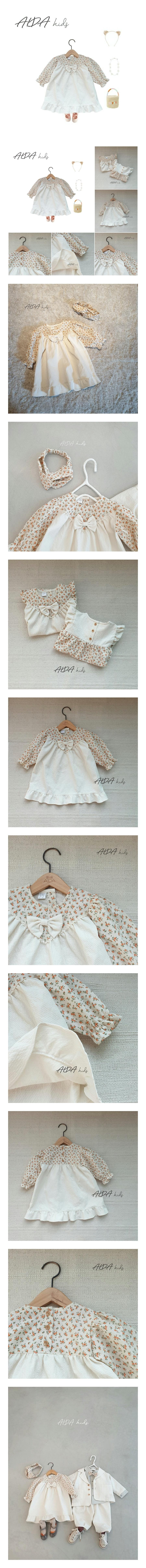 AIDA - Korean Children Fashion - #Kfashion4kids - V Flower One-piece