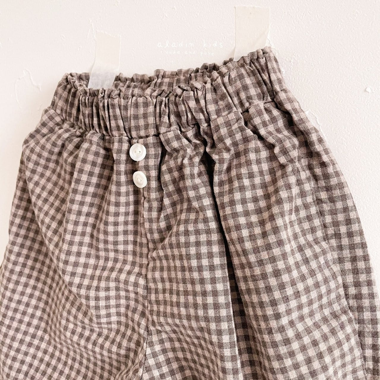 ALADIN - Korean Children Fashion - #Kfashion4kids - Mint Check Pants - 5