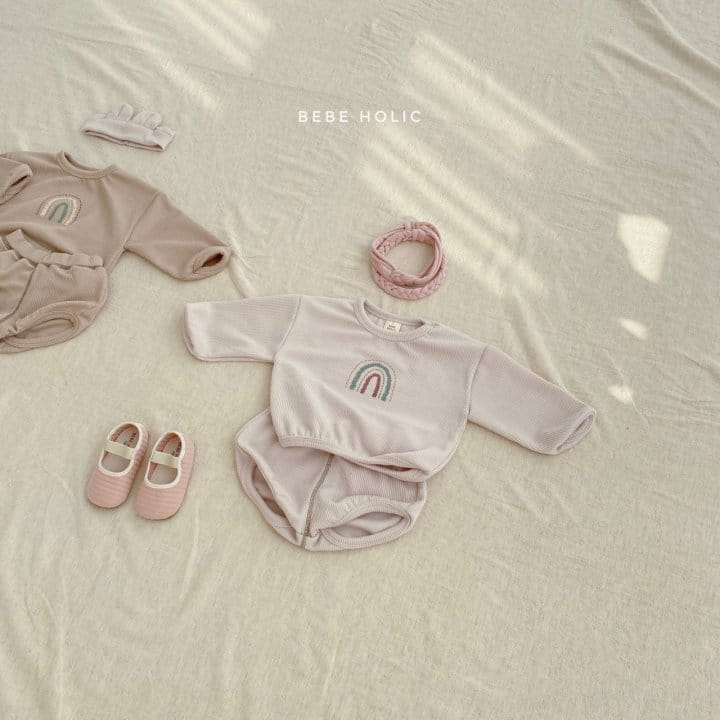 BEBE HOLIC - Korean Children Fashion - #Kfashion4kids - Rainbow Top Bottom Set - 3