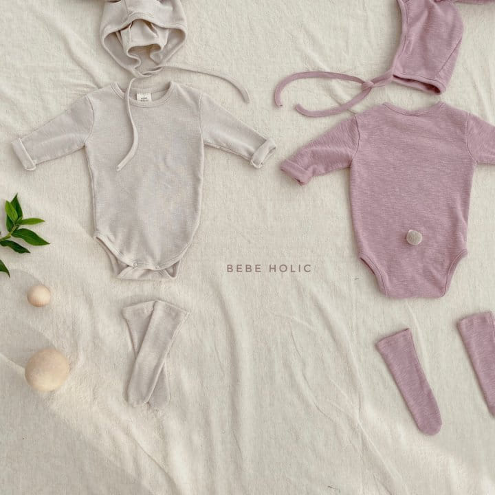 BEBE HOLIC - Korean Children Fashion - #Kfashion4kids - Rabbit Bodysuit with Bonnet & Socks - 3