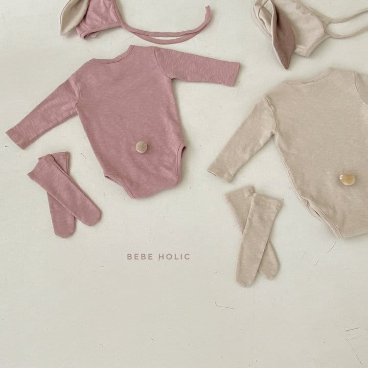 BEBE HOLIC - Korean Children Fashion - #Kfashion4kids - Rabbit Bodysuit with Bonnet & Socks - 7