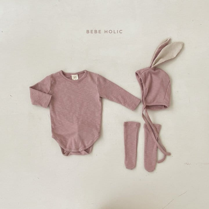 BEBE HOLIC - Korean Children Fashion - #Kfashion4kids - Rabbit Bodysuit with Bonnet & Socks - 8
