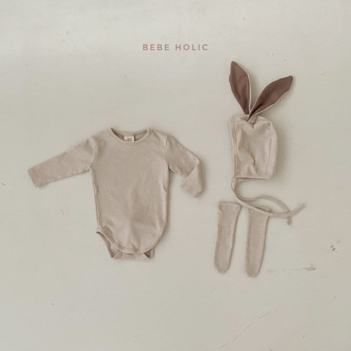 BEBE HOLIC - Korean Children Fashion - #Kfashion4kids - Rabbit Bodysuit with Bonnet & Socks - 9