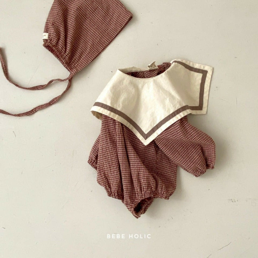 BEBE HOLIC - Korean Children Fashion - #Kfashion4kids - Candy Check Bodysuit with Bonnet - 6