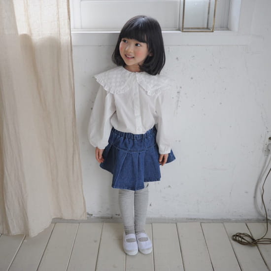 BUTTERCUP - Korean Children Fashion - #Kfashion4kids - Pleats Denim Skirt Leggings