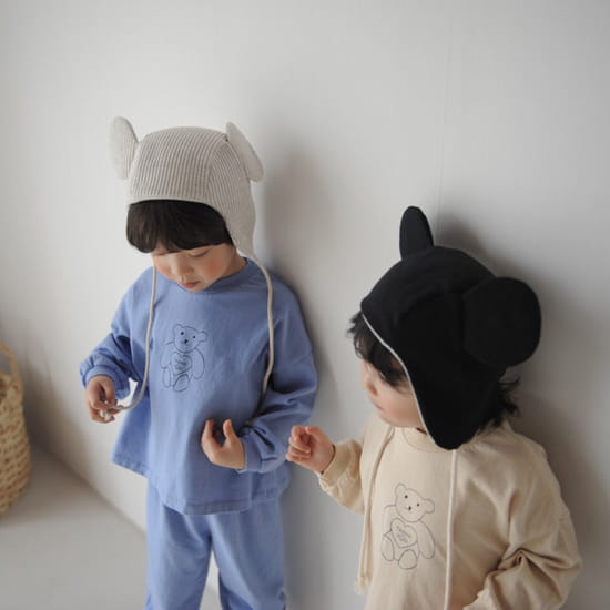 BUTTERCUP - Korean Children Fashion - #Kfashion4kids - Heart Bear Single Top Bottom Set - 2