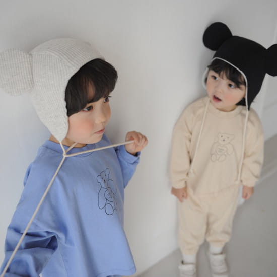 BUTTERCUP - Korean Children Fashion - #Kfashion4kids - Heart Bear Single Top Bottom Set - 4