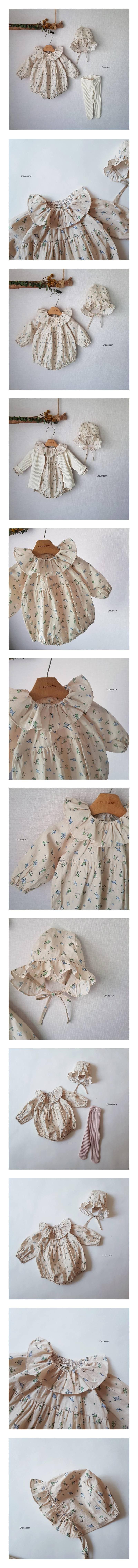 CHOUCREAM - Korean Children Fashion - #Kfashion4kids - Anju Frill Bodysuit with Bonnet