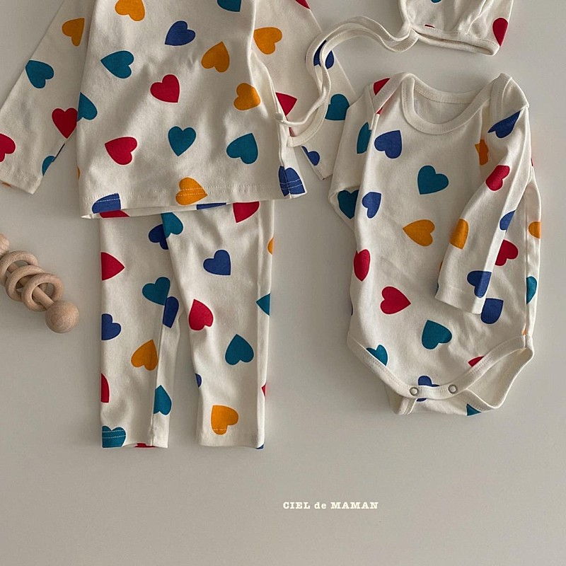 CIEL DE MAMAN - Korean Children Fashion - #Kfashion4kids - Rainbow Heart Bodysuit - 2