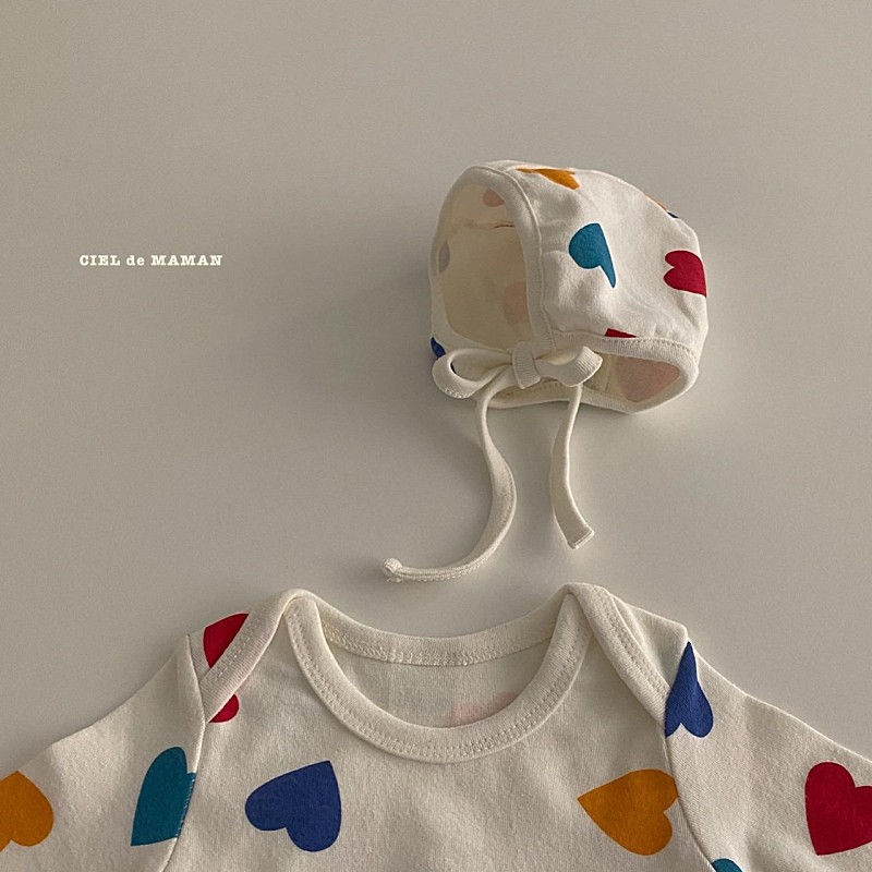 CIEL DE MAMAN - Korean Children Fashion - #Kfashion4kids - Rainbow Heart Bodysuit - 4