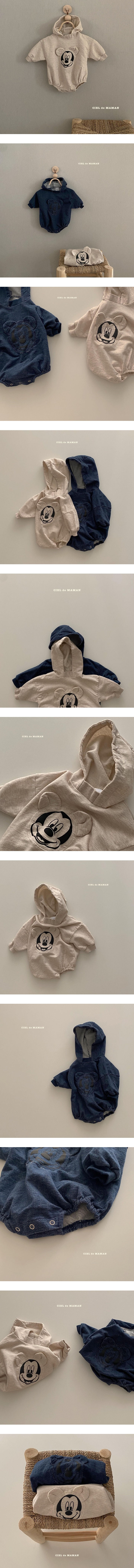 CIEL DE MAMAN - Korean Children Fashion - #Kfashion4kids - Mickey Hoody Bodysuit