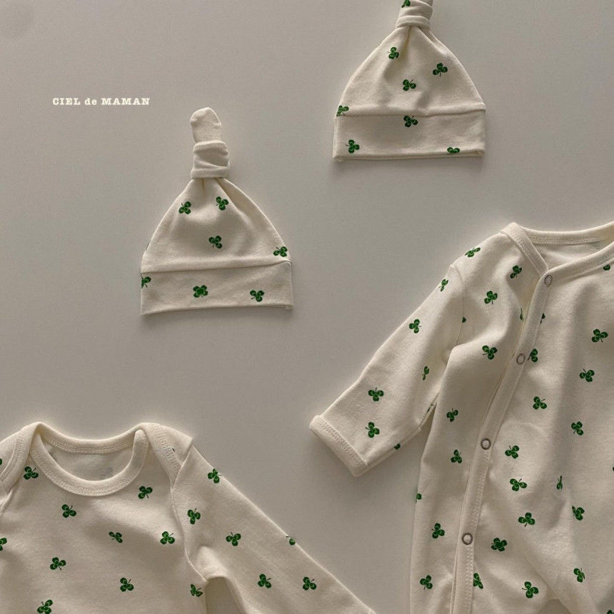 CIEL DE MAMAN - Korean Children Fashion - #Kfashion4kids - Clover Bodysuit with Leggings & Bonnet - 11