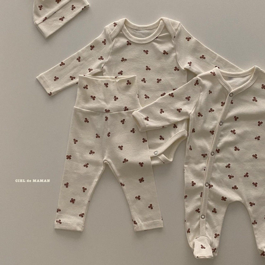 CIEL DE MAMAN - Korean Children Fashion - #Kfashion4kids - Clover Bodysuit with Leggings & Bonnet - 12