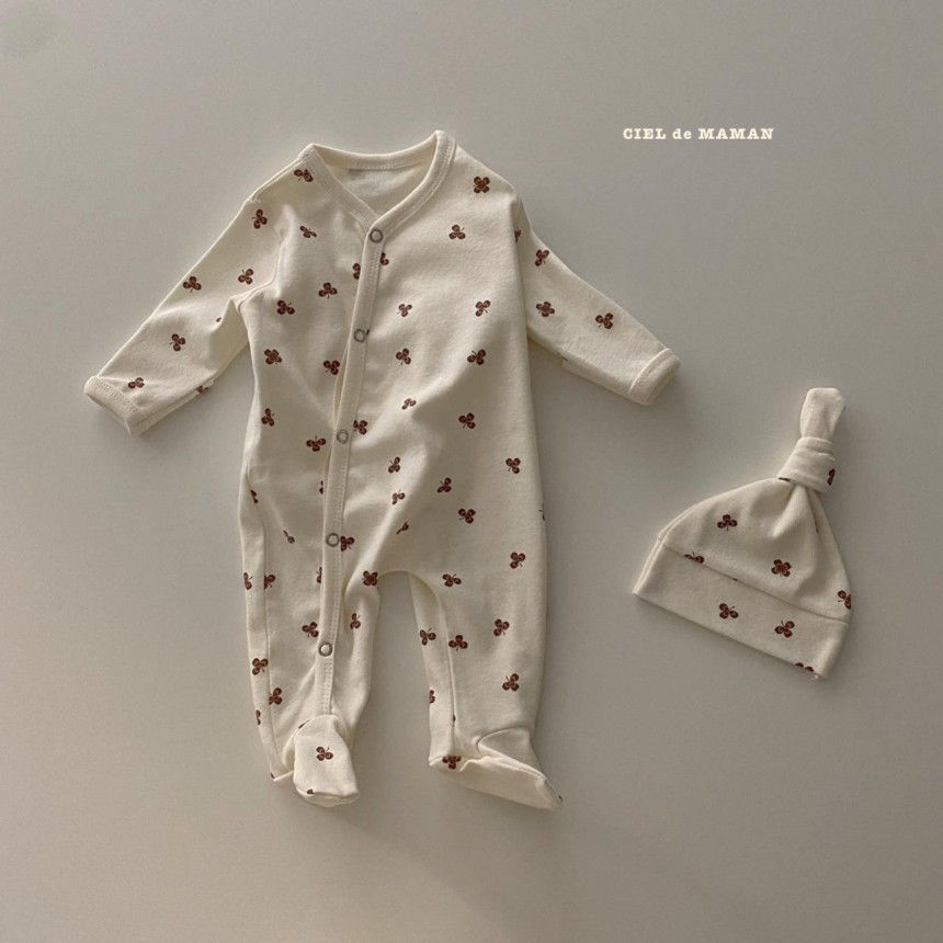 CIEL DE MAMAN - Korean Children Fashion - #Kfashion4kids - Clover Bodysuit with Leggings & Bonnet - 2