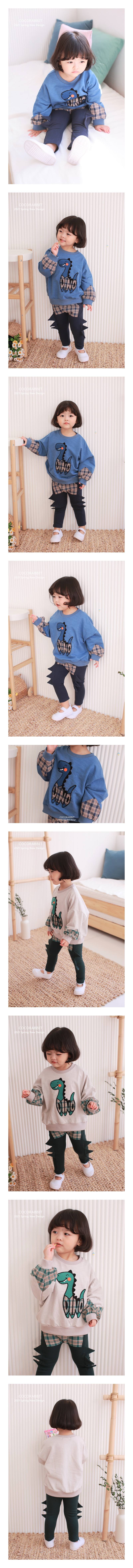 COCO RABBIT - Korean Children Fashion - #Kfashion4kids - Sleeve Dinosaur Sweatshirt