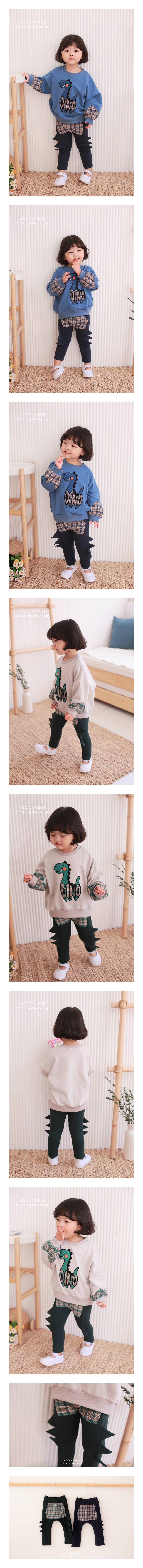 COCO RABBIT - Korean Children Fashion - #Kfashion4kids - Check Dinosaur Pants