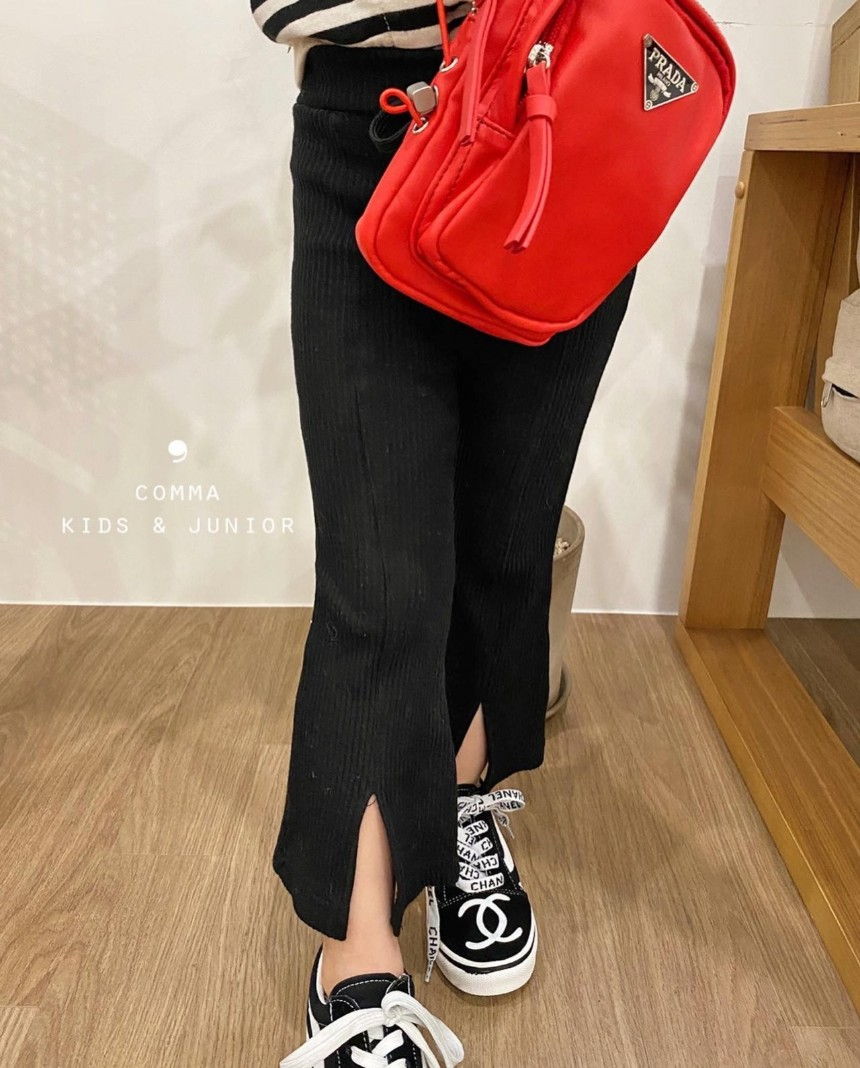 COMMA - Korean Children Fashion - #Kfashion4kids - Rib Slit Bootscut Pants