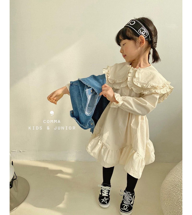 COMMA - Korean Children Fashion - #Kfashion4kids - Double Collar One-piece