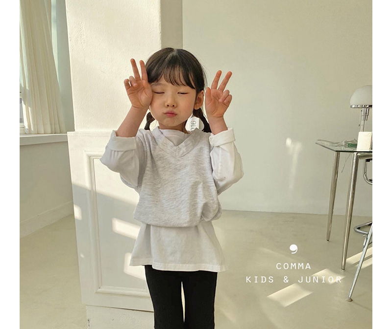 COMMA - Korean Children Fashion - #Kfashion4kids - Basic Slit Tee