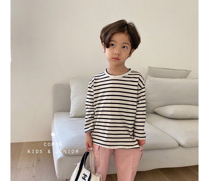 COMMA - Korean Children Fashion - #Kfashion4kids - Stripe Slit Tee
