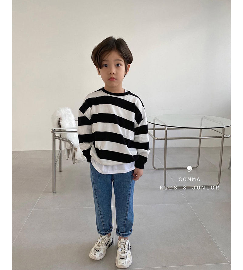 COMMA - Korean Children Fashion - #Kfashion4kids - Big Stripe Sweatshirt