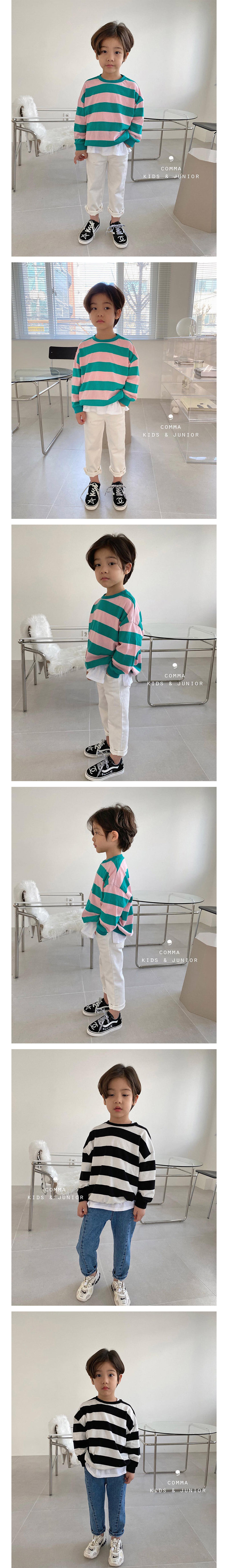 COMMA - Korean Children Fashion - #Kfashion4kids - Big Stripe Sweatshirt - 2