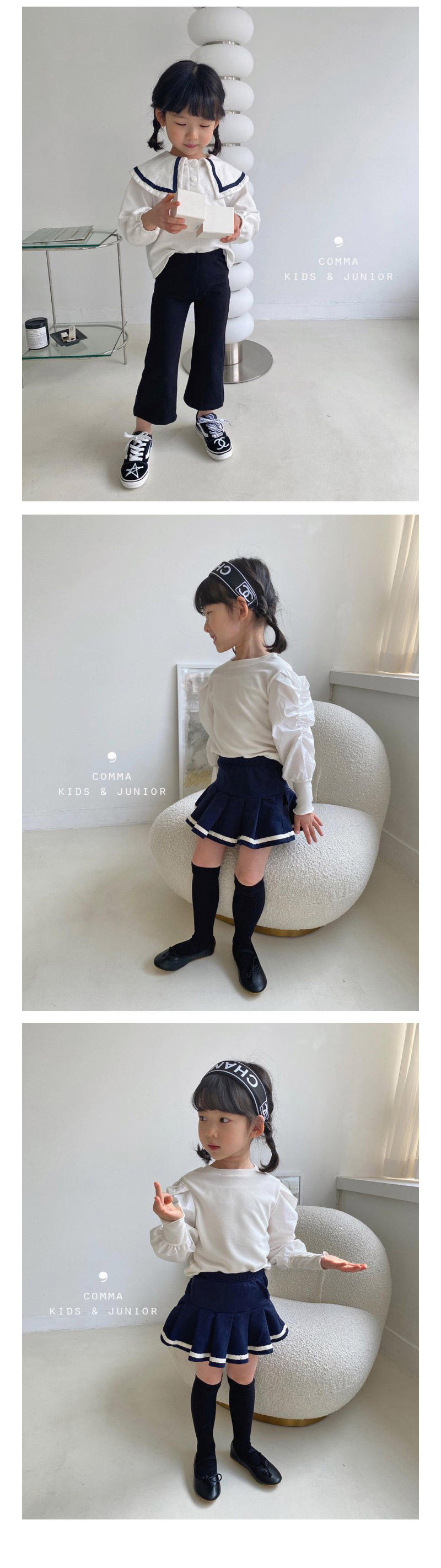 COMMA - Korean Children Fashion - #Kfashion4kids - Sailor Top Bottom Set - 3