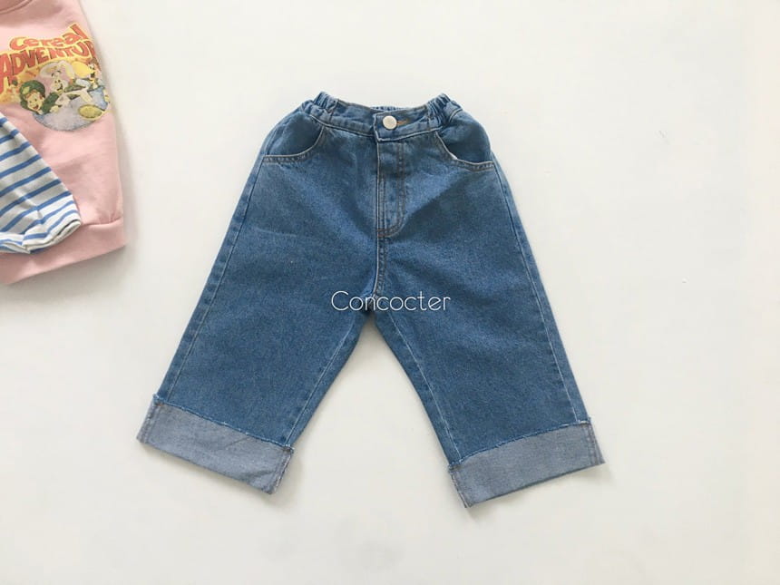 CONCOCTER - Korean Children Fashion - #Kfashion4kids - Roll-up Wide Jean