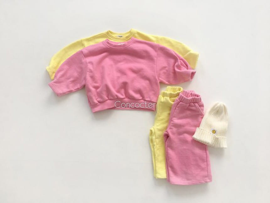 CONCOCTER - Korean Children Fashion - #Kfashion4kids - Sleeve Winkle Top Bottom Set