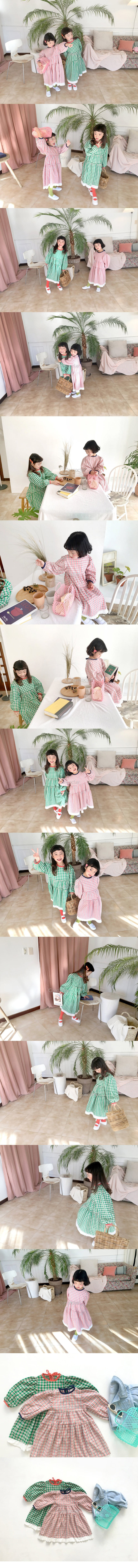 CONCOCTER - Korean Children Fashion - #Kfashion4kids - Check Flower One-piece - 2