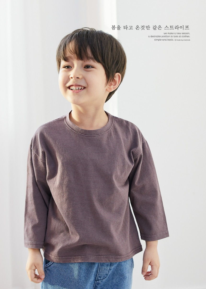 CREAMCOK - Korean Children Fashion - #Kfashion4kids - Emotional Stripe Tee