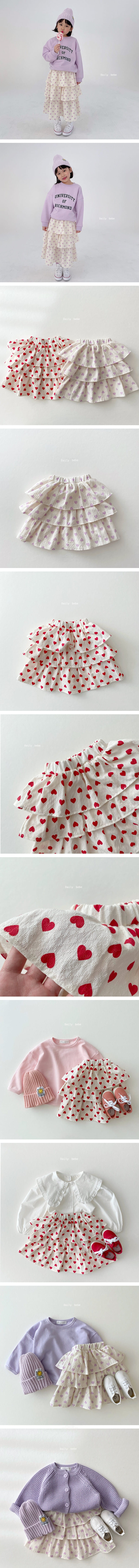 DAILY BEBE - Korean Children Fashion - #Kfashion4kids - Heart Cancan Skirt