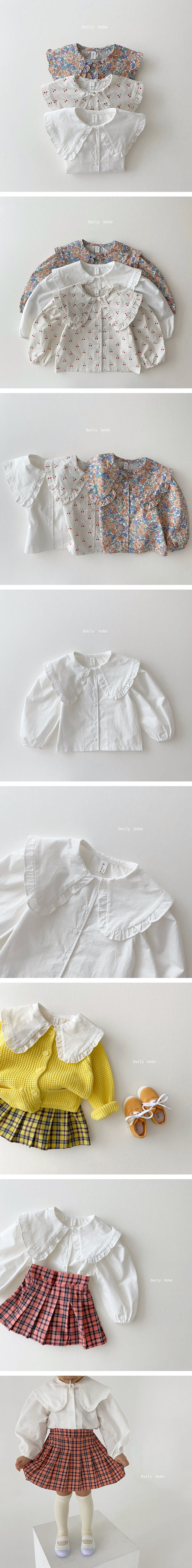 DAILY BEBE - Korean Children Fashion - #Kfashion4kids - Basic Collar Blouse