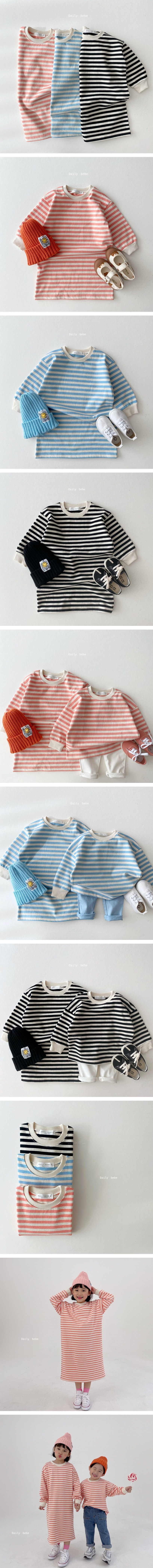 DAILY BEBE - Korean Children Fashion - #Kfashion4kids - Talk Stripes One-piece