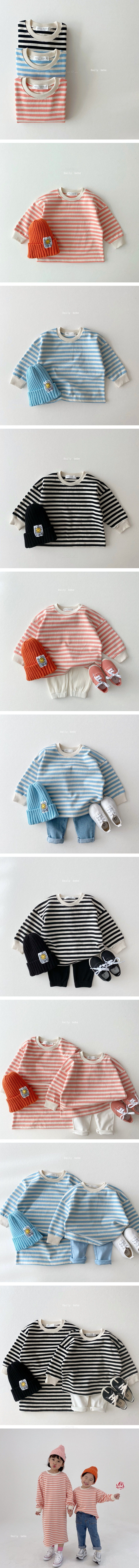 DAILY BEBE - Korean Children Fashion - #Kfashion4kids - Talk Stripes Tee