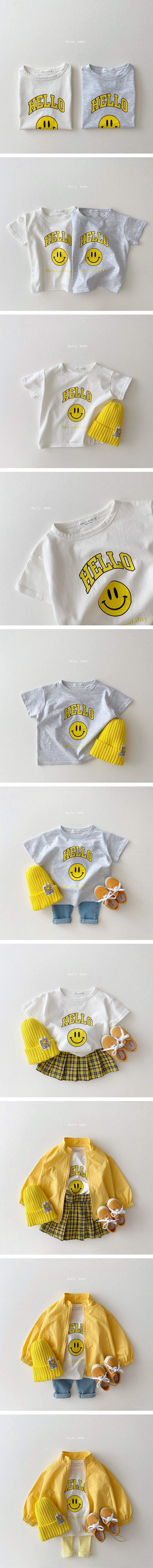 DAILY BEBE - Korean Children Fashion - #Kfashion4kids - Hello Smile Tee