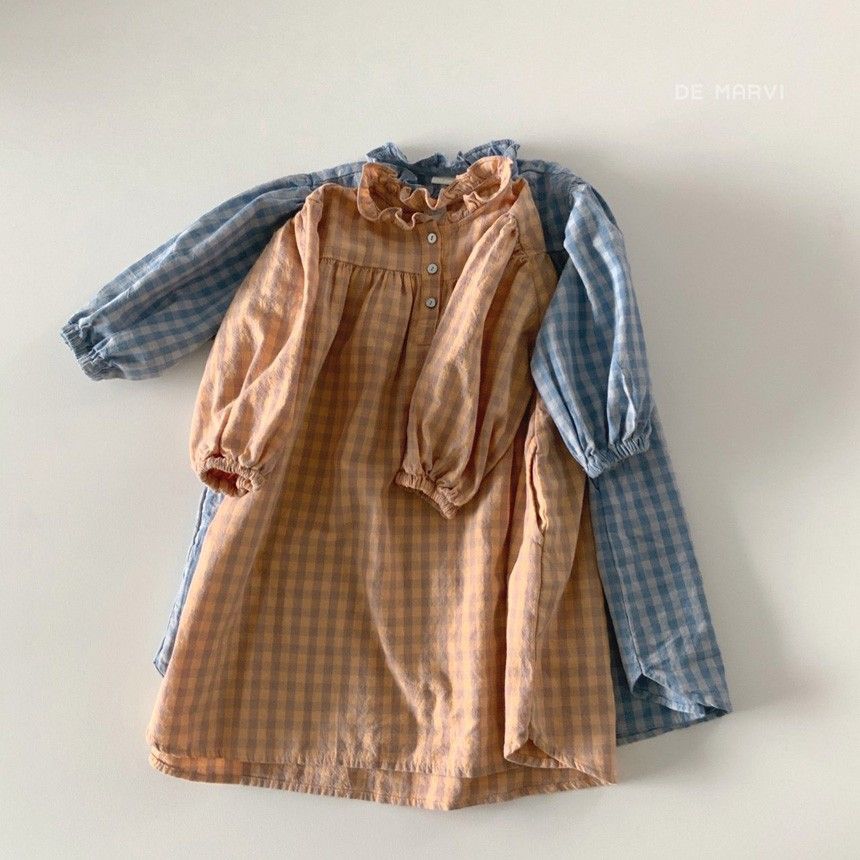 DE MARVI - Korean Children Fashion - #Kfashion4kids - Low Check One-piece