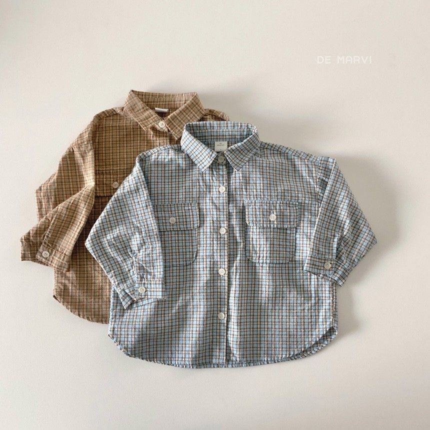 DE MARVI - Korean Children Fashion - #Kfashion4kids - Reff Check Shirt