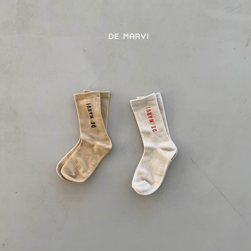 DE MARVI - Korean Children Fashion - #Kfashion4kids - Lettering Socks [set of 2]