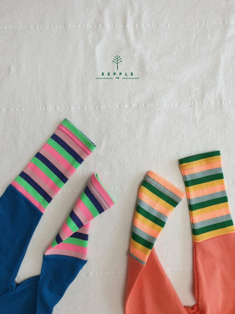 EEPPLE - Korean Children Fashion - #Kfashion4kids - Stripes Long Leggings - 9