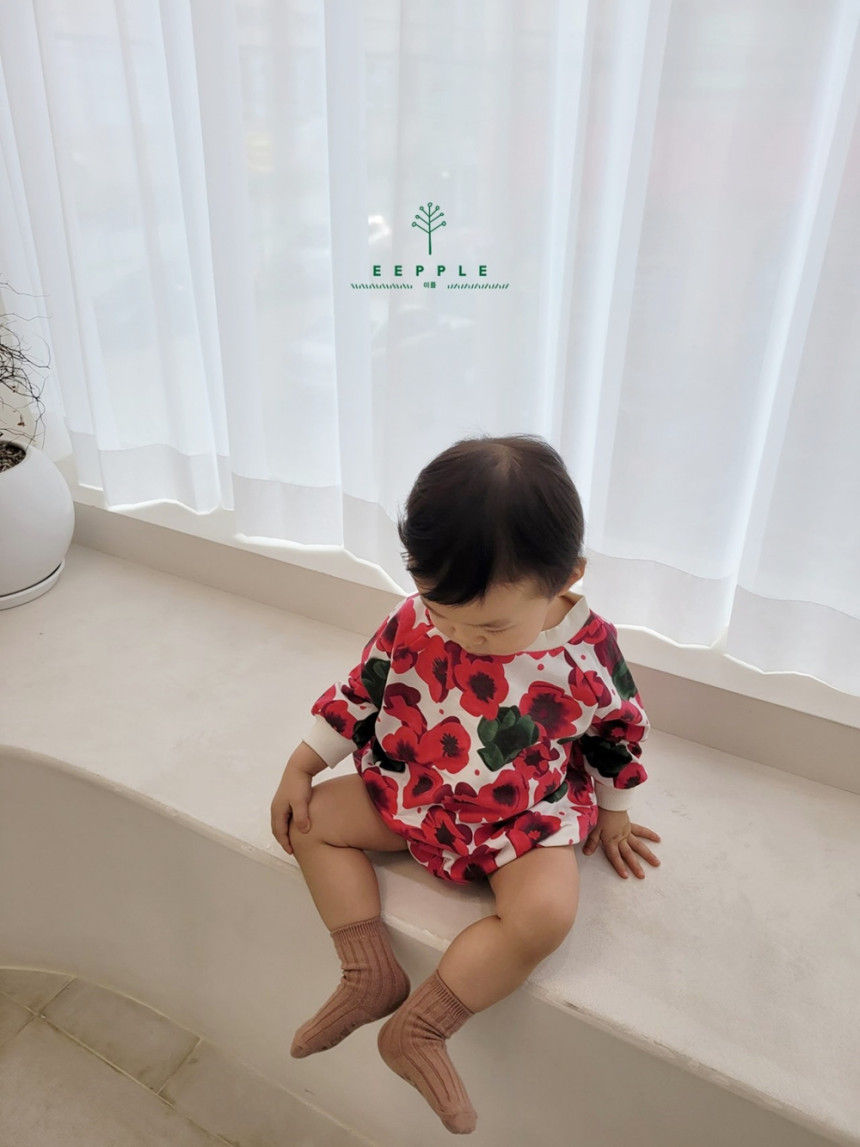 EEPPLE - Korean Children Fashion - #Kfashion4kids - Flower Sweatshirt Bodysuit