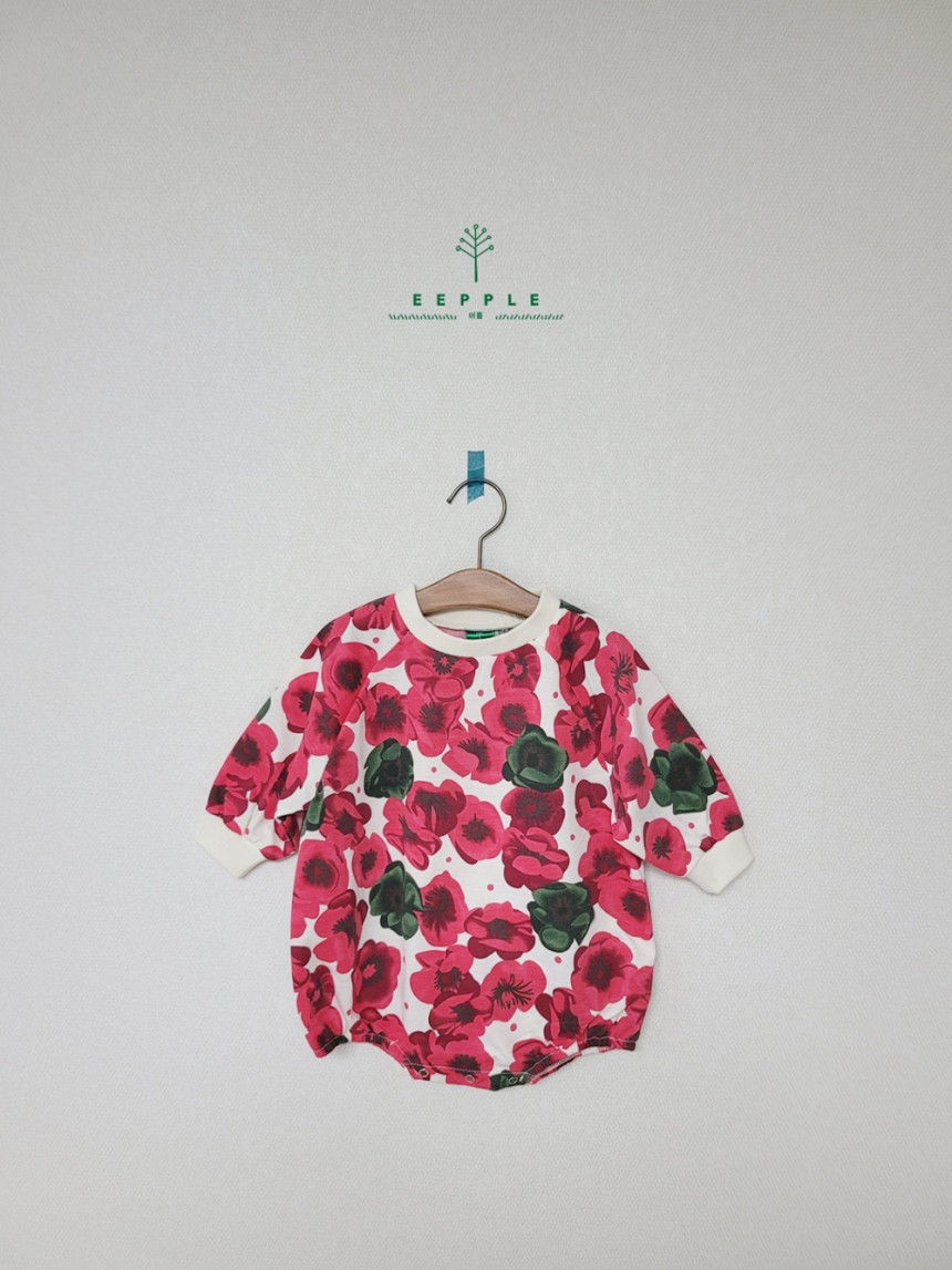 EEPPLE - Korean Children Fashion - #Kfashion4kids - Flower Sweatshirt Bodysuit - 2