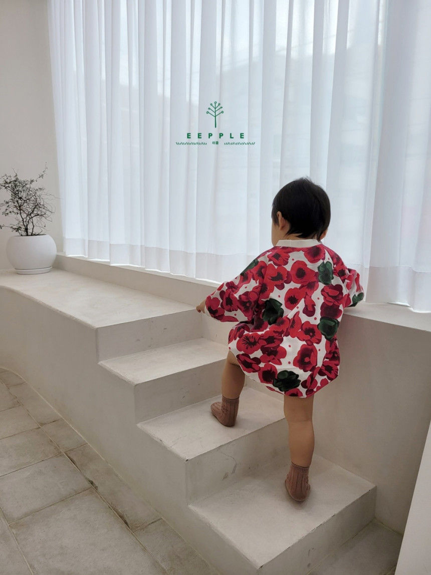 EEPPLE - Korean Children Fashion - #Kfashion4kids - Flower Sweatshirt Bodysuit - 5
