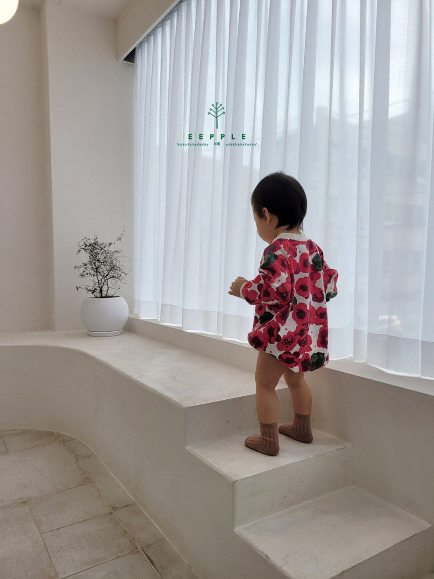 EEPPLE - Korean Children Fashion - #Kfashion4kids - Flower Sweatshirt Bodysuit - 6
