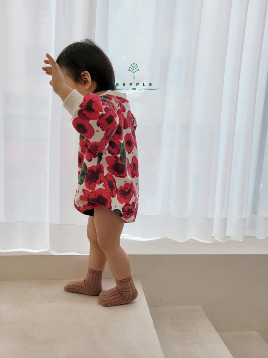 EEPPLE - Korean Children Fashion - #Kfashion4kids - Flower Sweatshirt Bodysuit - 8