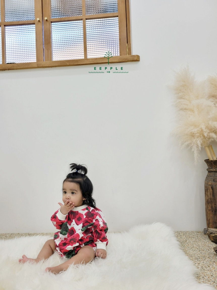 EEPPLE - Korean Children Fashion - #Kfashion4kids - Flower Sweatshirt Bodysuit - 9