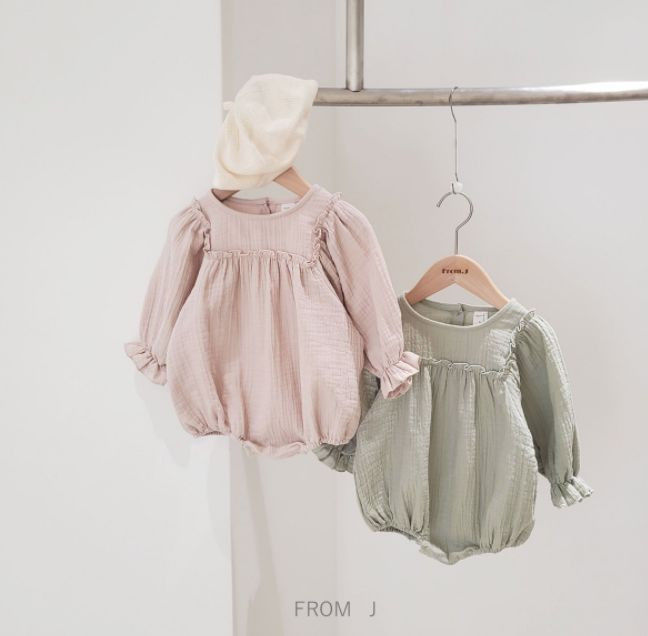 FROM J - Korean Children Fashion - #Kfashion4kids - Square Frill Bodysuit