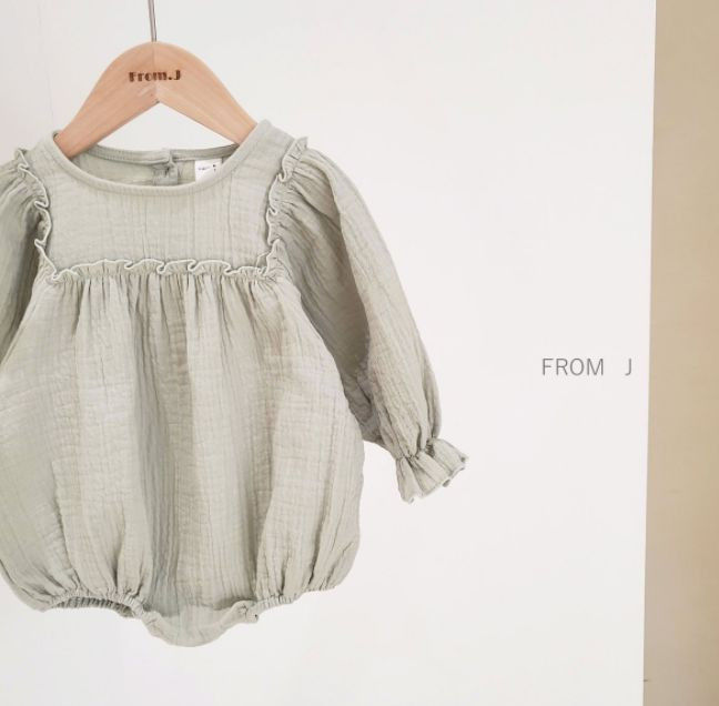 FROM J - Korean Children Fashion - #Kfashion4kids - Square Frill Bodysuit - 8